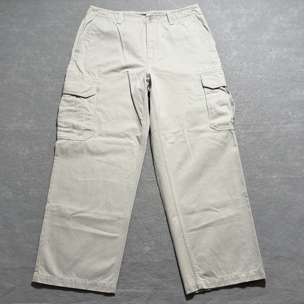Vintage Gap Cargo Paratrooper Pants Men’s 35x30 Beige Baggy Y2K Skater Mall Punk